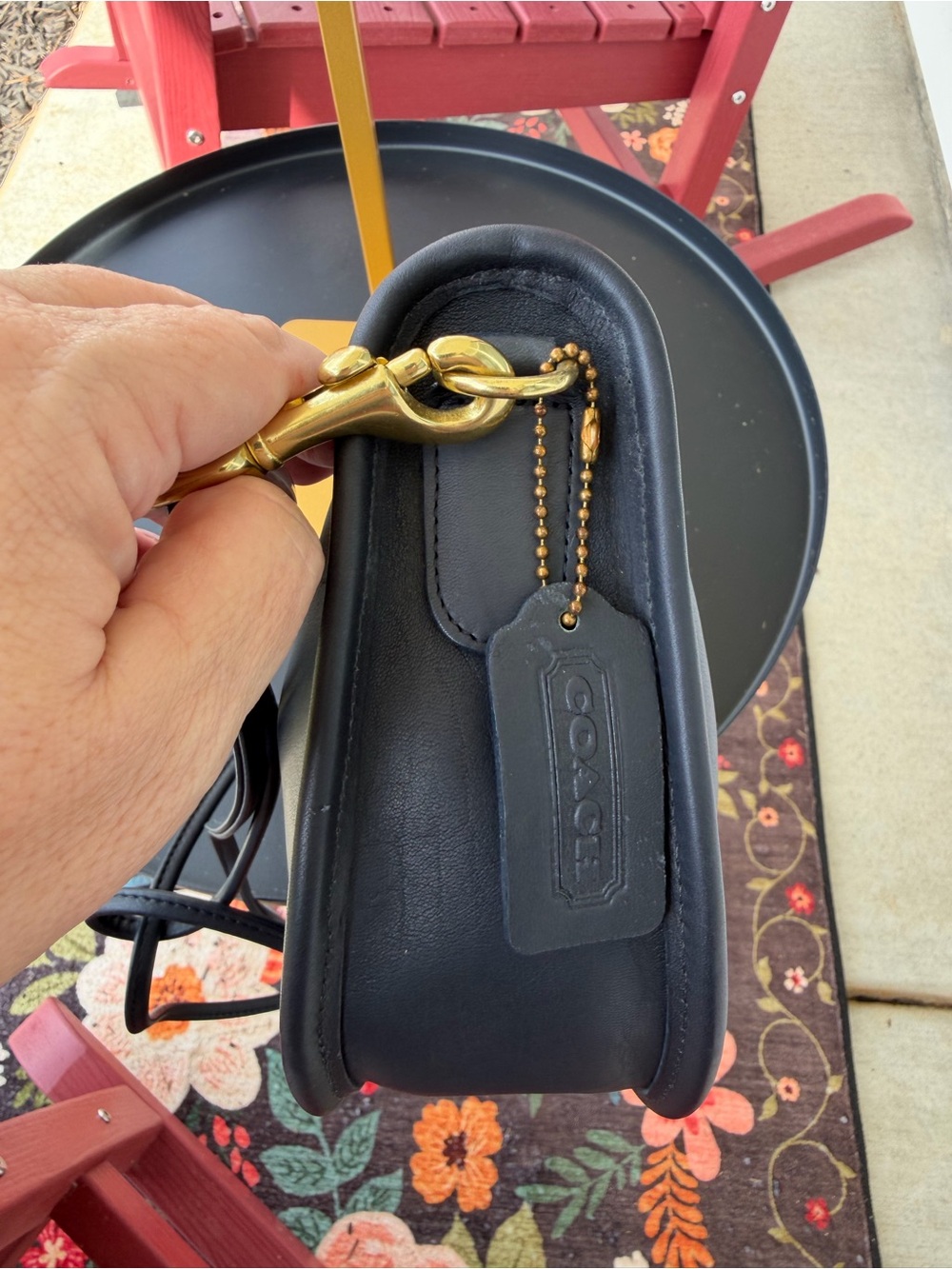 Vintage 1995 Coach Swinger Small Bag #4080 Black Leather Crossbody Made in USA - Picture 8 of 16